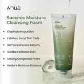 Anua Heartleaf Succinic Moisture Cleansing Foam - 150ml